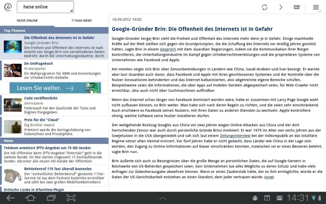 heise online android App screenshot 1